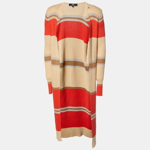 Striped Knit Open Front Cardigan M - Elisabetta Franchi - Modalova