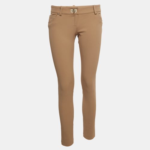 Elisabetta Franchi Beige Synthetic Trousers M - Elisabetta Franchi - Modalova