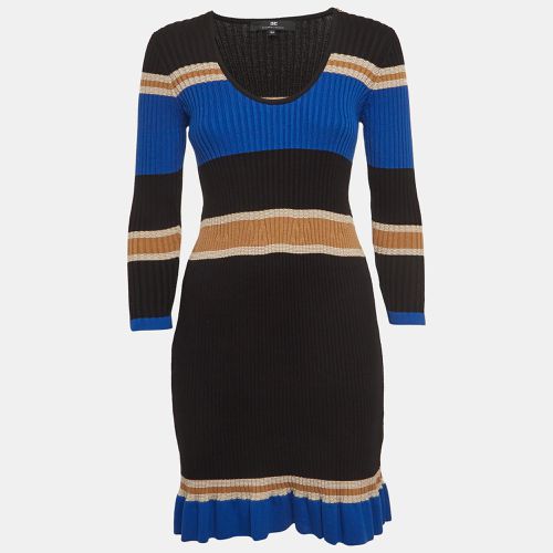 Elisabetta Franchi Multicolor Striped Rib Knit Long Sleeve Midi Dress M - Elisabetta Franchi - Modalova