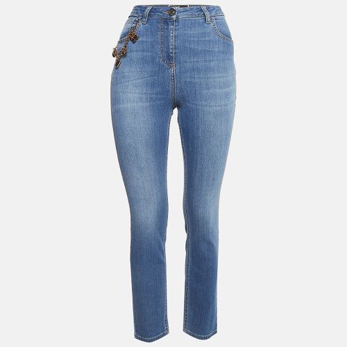 Elisabetta Franchi Blue Denim Chain Embellished Jeans M Waist 29" - Elisabetta Franchi - Modalova