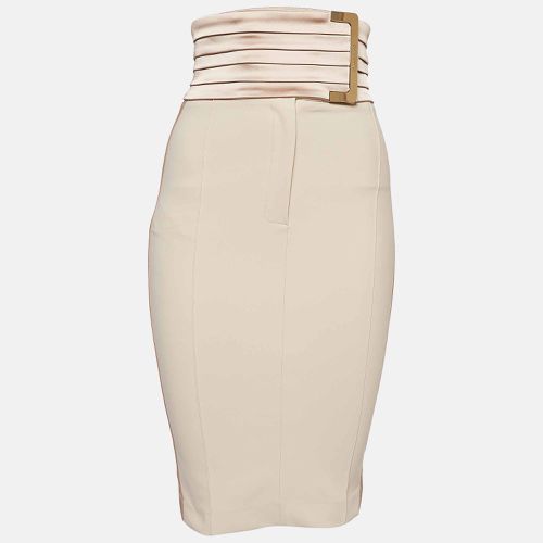 Elisabetta Franchi Beige Gold Stretch Crepe Short Skirt S - Elisabetta Franchi - Modalova