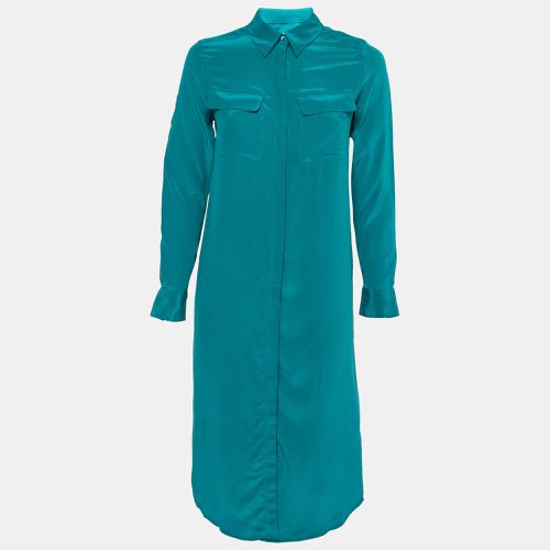 Equipment Everglade Blue Silk Charmeuse Tegan Shirt Dress XS - Equipment - Modalova