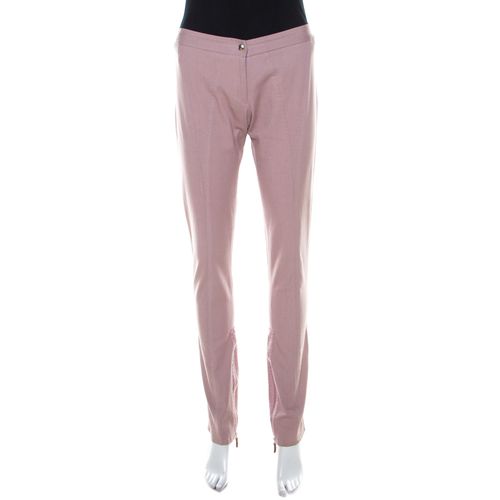 Ermanno Scervino Lavender Cotton Stretch Tapered Trousers M - Ermanno Scervino - Modalova