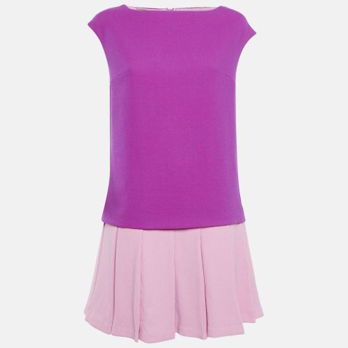 Crepe Pleated Sleeveless Mini Dress M - Ermanno Scervino - Modalova
