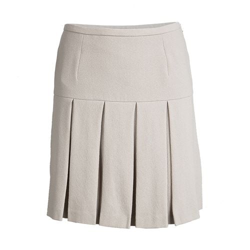 Ermanno Scervino Beige Wool Pleated Mini Skirt S - Ermanno Scervino - Modalova