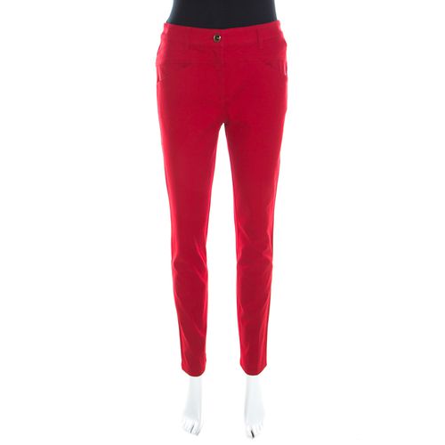 Escada Garnet Red Stretch Denim Teresa Straight Leg Jeans M - Escada - Modalova