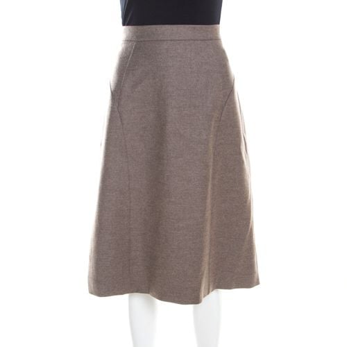 Pine Brown Wool Tailored Rubla A Line Skirt L - Escada - Modalova