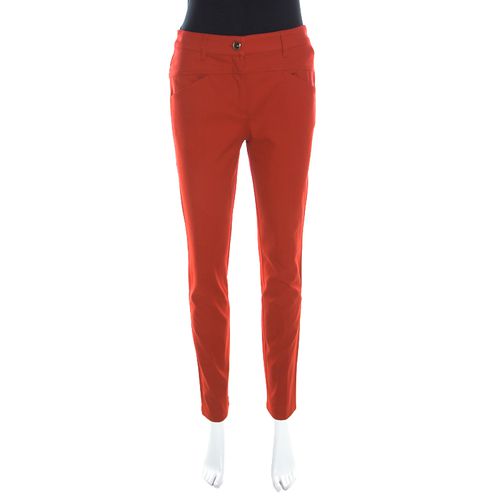 Escada Garnet Red Stretch Denim Teresa Straight Leg Jeans S - Escada - Modalova