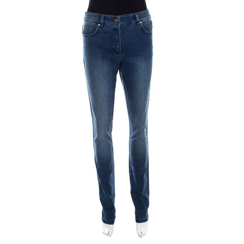 Escada Indigo Faded Effect Denim Sequined Back Pocket Detail Skinny Jeans S - Escada - Modalova