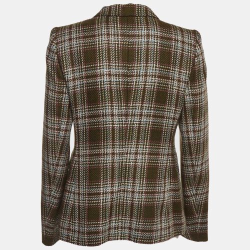 Olive Check Pattern Wool Blend Bupa Blazer M - Escada - Modalova