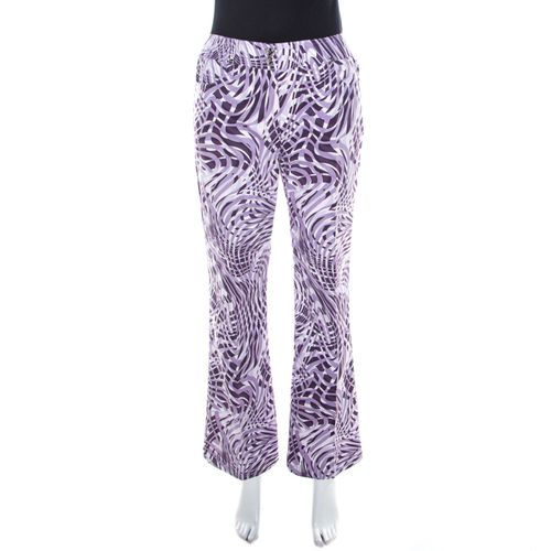 Abstract Print Cotton Flared Trousers M - Escada - Modalova