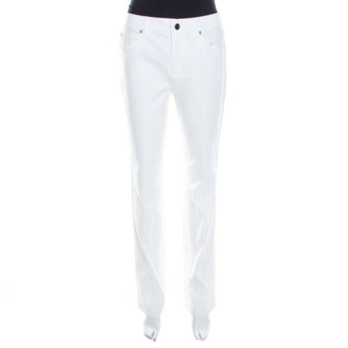 Escada White Stretch Denim High Rise Straight Leg Tessa Jeans S - Escada - Modalova