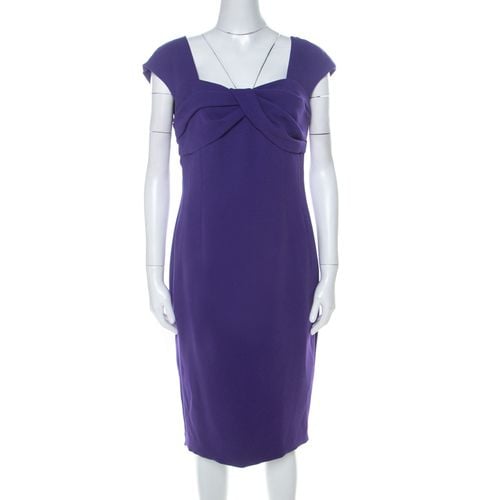 Escada Purple Crepe Pleated Bodice Detail Sleeveless Danicara Dress M - Escada - Modalova