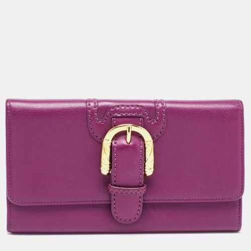 Escada Purple Leather Buckle Flap Clutch - Escada - Modalova