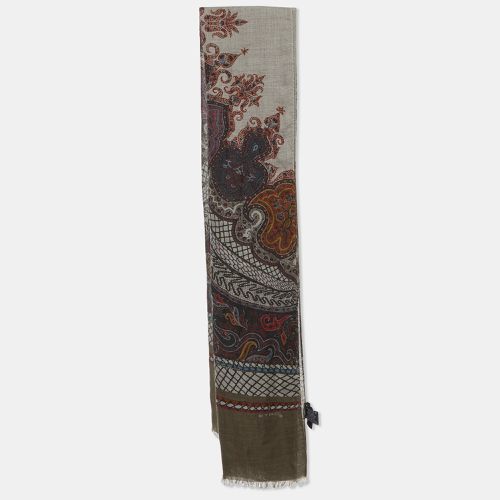 Etro Brown Paisley Print Modal & Cashmere Stole - Etro - Modalova