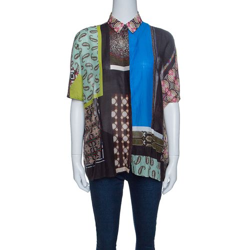 Etro Multicolor Printed Cotton Oversized Shirt M - Etro - Modalova