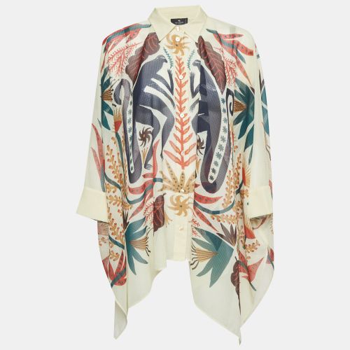 Multicolour Placed Printed Chiffon Asymmetrical Cut Shirt M - Etro - Modalova