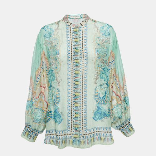 Etro Green Printed Cotton Blend Shirt M - Etro - Modalova