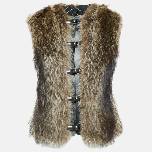 Etro Brown Fur Racoon Fur Waistcoat M - Etro - Modalova