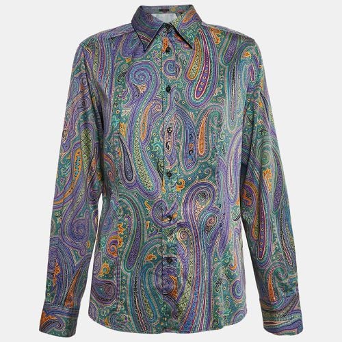 Etro Purple Paisley Print Cotton Button Front Shirt L - Etro - Modalova