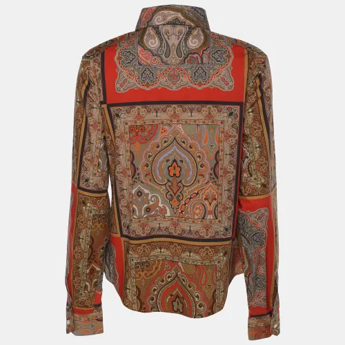 Printed Cotton Button Front Shirt M - Etro - Modalova