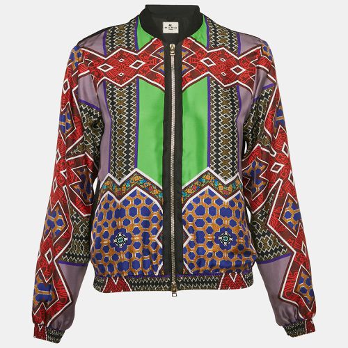 Etro Multicolor Printed Silk Zip-Up Jacket S - Etro - Modalova