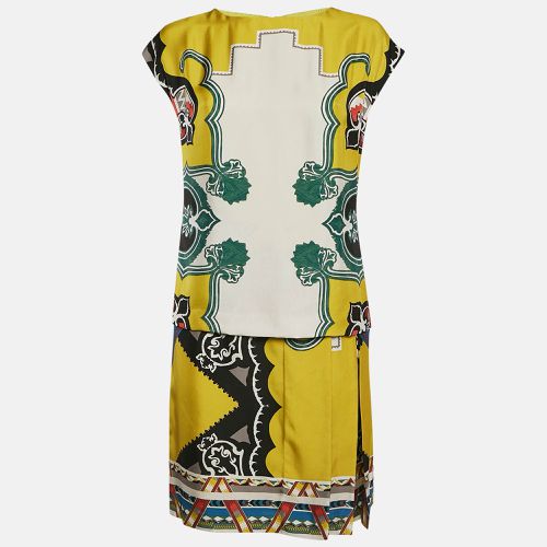 Etro Green Printed Silk Layered Shift Dress S - Etro - Modalova