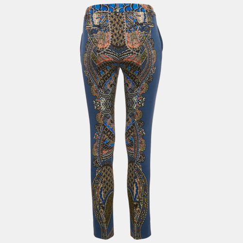 Etro Blue Printed Wool Pants S - Etro - Modalova