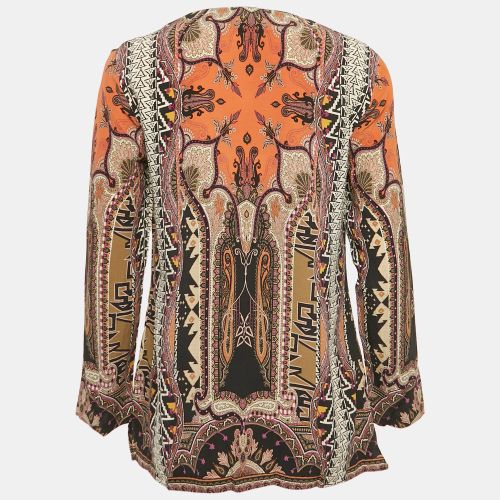 Paisley Print Silk V-Neck Blouse L - Etro - Modalova