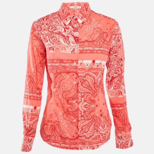Etro Coral Pink Paisley Print Cotton Button Front Shirt M - Etro - Modalova