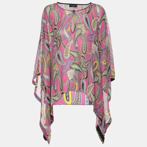 Etro Multicolor Silk Draped Paisley Print Blouse M - Etro - Modalova