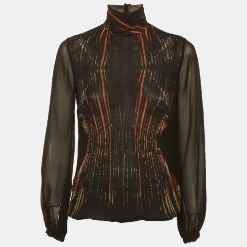 Etro Black Printed Silk Sheer Top S - Etro - Modalova