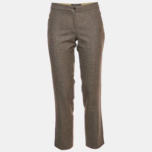 Micro Houndstooth Wool Blend Cropped Trousers S - Etro - Modalova