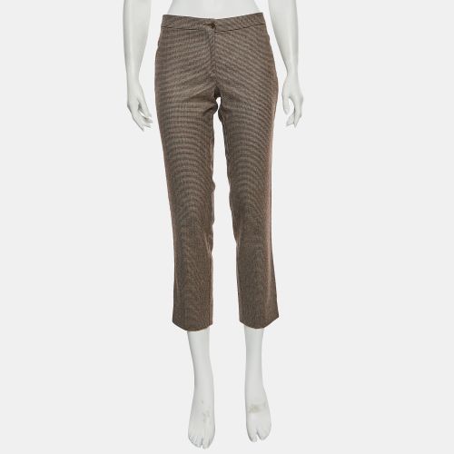 Micro Houndstooth Wool Blend Cropped Trousers S - Etro - Modalova