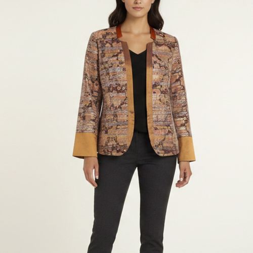 Metallic Printed Satin Blazer S - Etro - Modalova