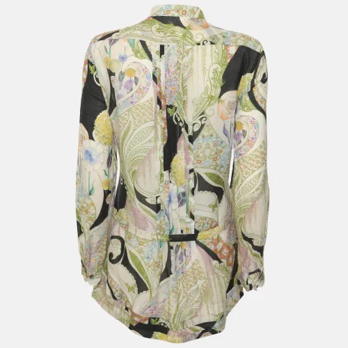 Printed Poplin Pleated Front Blouse M - Etro - Modalova