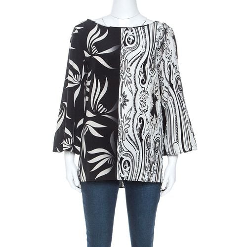 Etro Monochrome Paisley and Leaf Print Silk Blouse M - Etro - Modalova