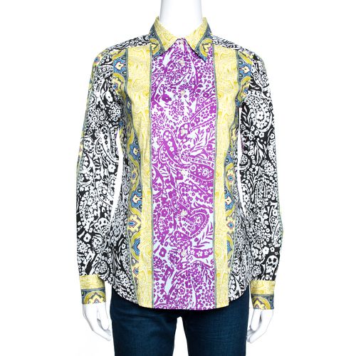 Etro Multicolor Panelled Paisley Print Stretch Cotton Shirt S - Etro - Modalova