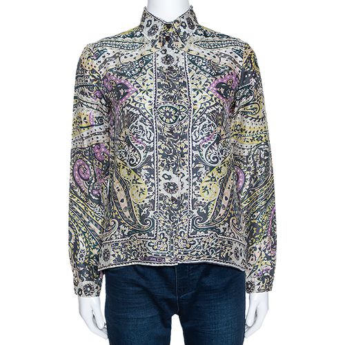 Etro Multicolor Floral Paisley Print Silk Long Sleeve Shirt M - Etro - Modalova