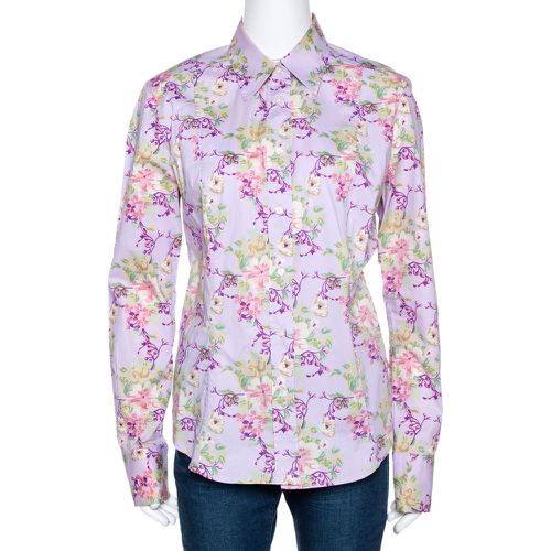 Etro Mauve Floral Printed Cotton Button Front Fitted Shirt L - Etro - Modalova