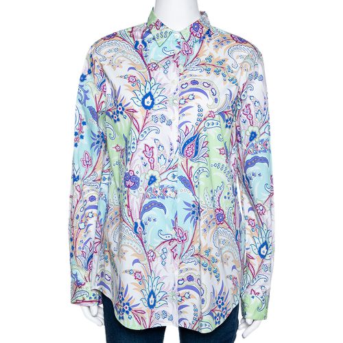 Etro Multicolor Paisley Printed Stretch Cotton Button Front Shirt L - Etro - Modalova