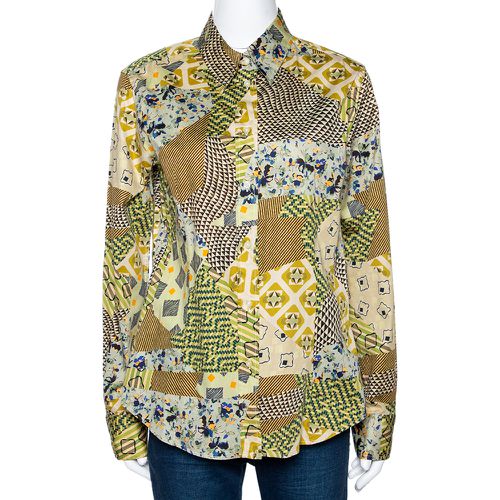 Etro Yellow Stretch Cotton Multi Print Button Front Shirt L - Etro - Modalova