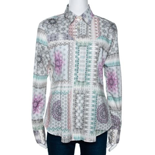 Etro Multicolor Abstract Printed Stretch Cotton Button Front Shirt L - Etro - Modalova