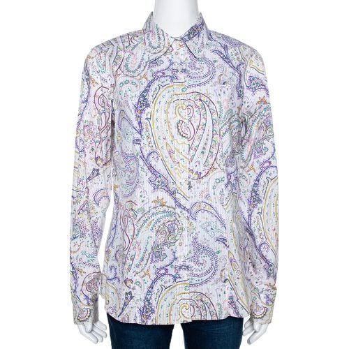 Etro Multicolor Striped Paisley Printed Cotton Button Front Shirt L - Etro - Modalova