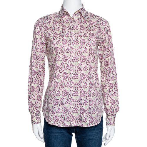 Etro Sage Green & Purple Paisley Printed Cotton Shirt S - Etro - Modalova