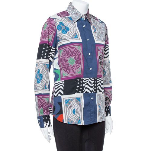 Patchwork Print Cotton Button Front Shirt L - Etro - Modalova