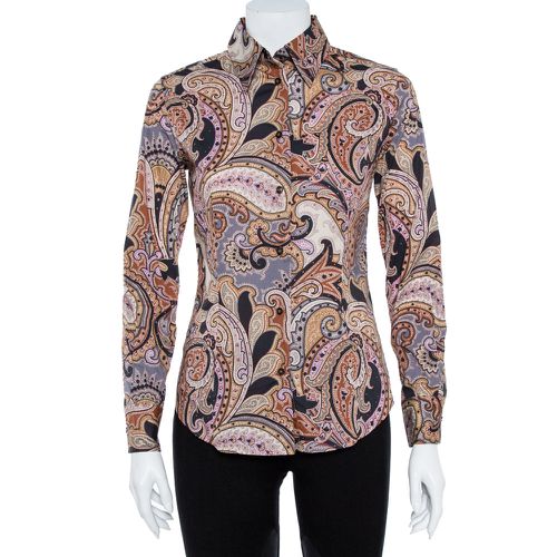 Cotton Print Fitted Shirt S - Etro - Modalova