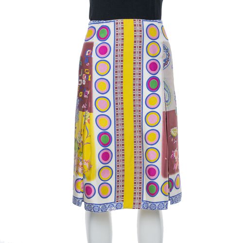 Etro Multicolor Floral Print Silk Pleated Skirt M - Etro - Modalova