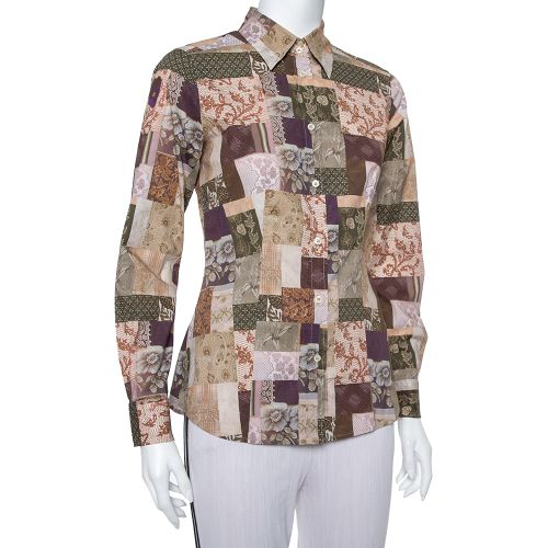 Paisley Printed Stretch Cotton Button front Shirt M - Etro - Modalova