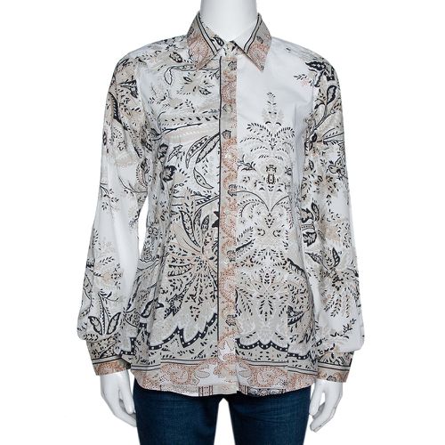 Etro Beige Paisley Print Stretch Cotton Long Sleeve Shirt M - Etro - Modalova